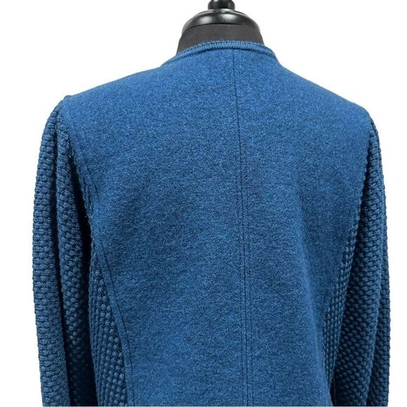 Geiger Collection Vintage Austrian Wool Cardigan Jacket Teal Blue Size 44 - Picture 8 of 16